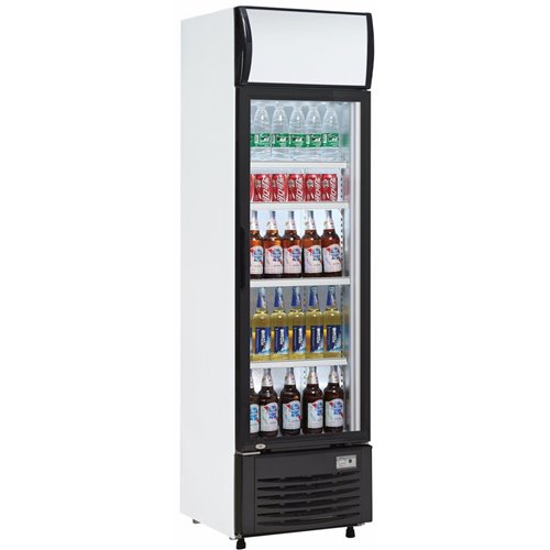 Commercial Bottle cooler Upright 232 litres Static cooling Hinged glass door Black/White | DA-LG232B