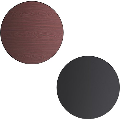 Laminated Round Table top Reversible Mahagony &amp Black Ø30'' | DA-TT30RMB