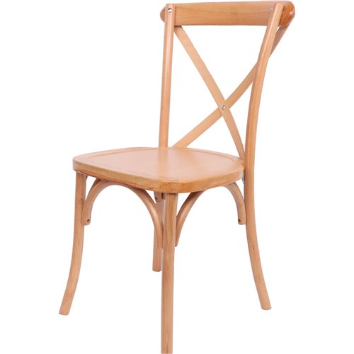 Beech Wood Cross Back Dining Chair with Wooden Seat | Stalwart DA-F1011BW