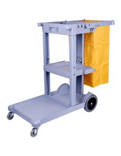 Professional Janitor/Cleaning Trolley Grey with Lid 1200x520x990mm | Stalwart DA-JYXMC301GREY