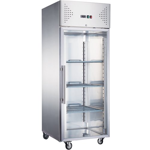 685lt Commercial Refrigerator Stainless Steel Upright cabinet Single glass door GN2/1 Ventilated cooling | Stalwart DA-R650VGLAS