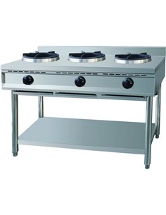 Professional Gas Wok Stove on Open base 3 burners 3x10kW | DA-THZ3