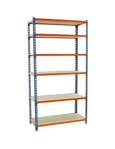 Industrial Shelving Unit Heavy duty 1500x450x1980mm 6 shelves 340 kg/shelf Powder coated steel | Stalwart DA-DX1500450