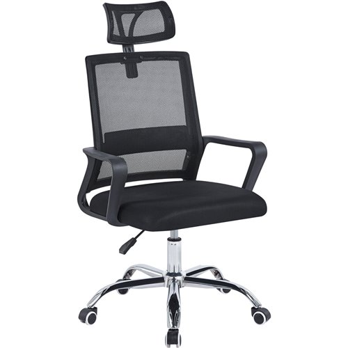 Mesh Office Chair with Headrest Black | Stalwart DA-OC203