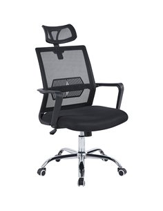 Mesh Office Chair with Headrest Black | Stalwart DA-OC2071