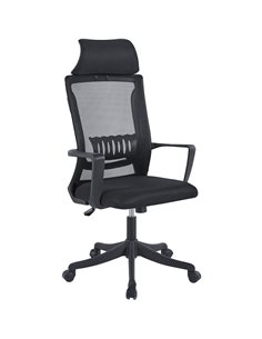 Mesh Office Chair with Headrest Black | Stalwart DA-OC2521