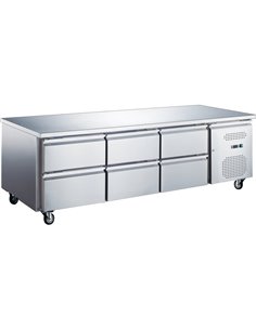 Professional Low Refrigerated Counter / Chef Base 6 drawers 1795x700x650mm | Stalwart DA-UGN3160