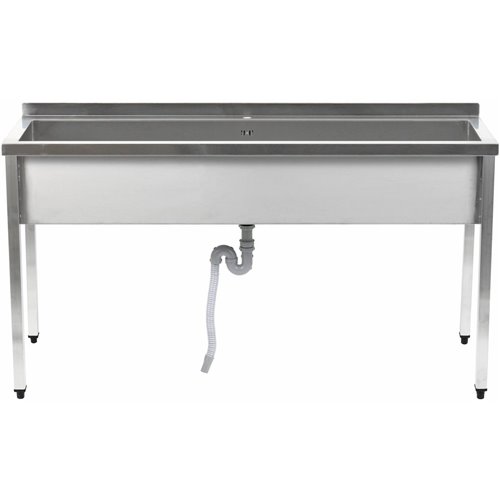 Commercial Pot Wash Sink Stainless steel 1 bowl Splashback 1400x600x900mm Square legs | Stalwart DA-PSA14060