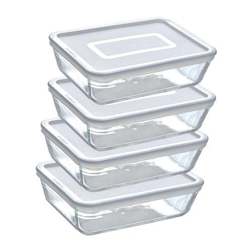 
Pyrex Batch Cooking Cook & Freeze Food Storage Glass Containers Set Of 4 1.5 Ltr