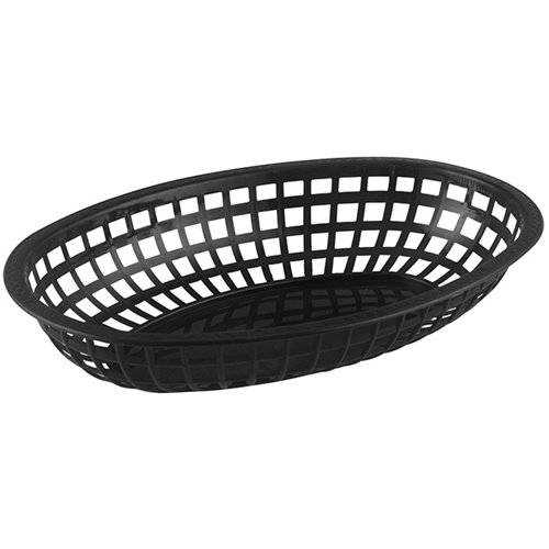 Oval Serving Basket Black 260x171x50mm | Stalwart DA-FFB6