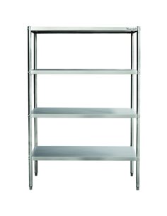 Professional Heavy Duty Shelving Unit Stainless steel Width 1200mm Depth 500mm 4 shelves | Stalwart DA-VS1250S4