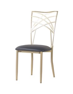 Bistro Dining Chair Metal Cross Back Gold Indoors | Stalwart DA-GSE0028