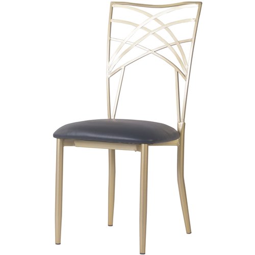 Bistro Dining Chair Metal Cross Back Gold Indoors | Stalwart DA-GSE0028