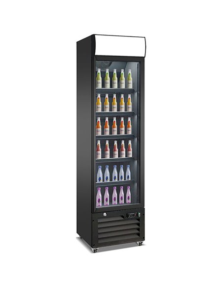 Commercial Bottle Cooler Upright 220 litres Single Glass Door with 