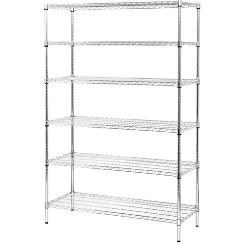 Commercial Wire Shelving Unit 6 Tier 1200kg 1200x450x2000mm Chrome | Stalwart DA-CJ12045200A6CR