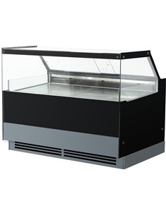 Serve over Deli counter Black front Straight glass front Width 1500mm | Stalwart DA-GN1500CK2BLACK