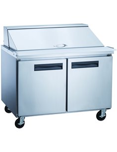 2 Door Mega Top Refrigerated Sandwich Prep Table 24xGN1/6 | Stalwart DA-DSP6024MS2