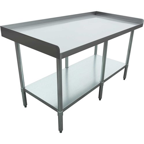 Commercial Equipment Stand / Low Height Table Stainless Steel Bottom shelf 3 Side Upstand 1500x600x600mm | Stalwart DA-EES2460