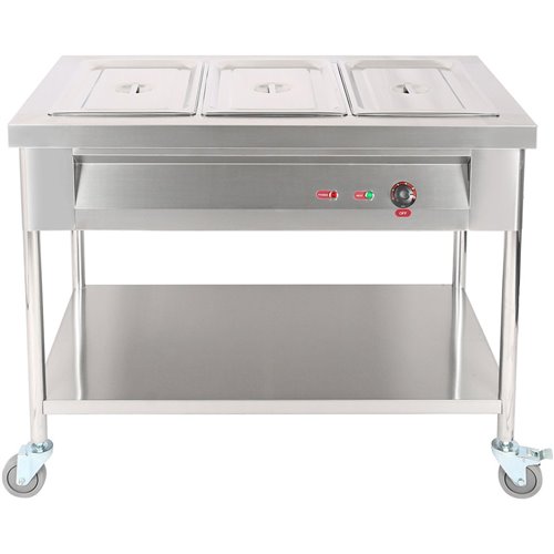 Mobile Food Warming Table 3xGN1/1 | Stalwart DA-PFT12070