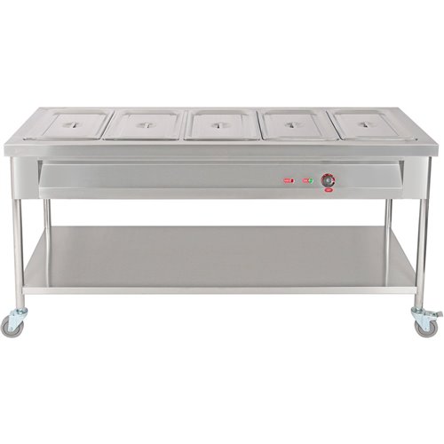 Mobile Food Warming Table 5xGN1/1 | Stalwart DA-PFT18070