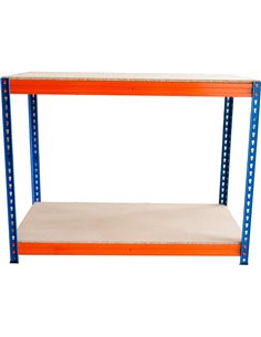 Industrial strength Garage Work Bench Heavy duty 1525x915x915mm 2 shelves 500 kg/shelf Powder coated steel | Stalwart DA-WBH1529