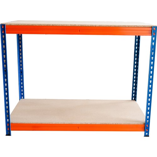 Industrial strength Garage Work Bench Heavy duty 1525x915x915mm 2 shelves 500 kg/shelf Powder coated steel | Stalwart DA-WBH1529