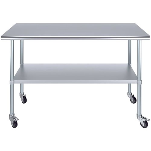 Commercial Mobile Stainless Steel Work Table Bottom shelf 1800x600x900mm | Stalwart DA-WT60180GMOBILE