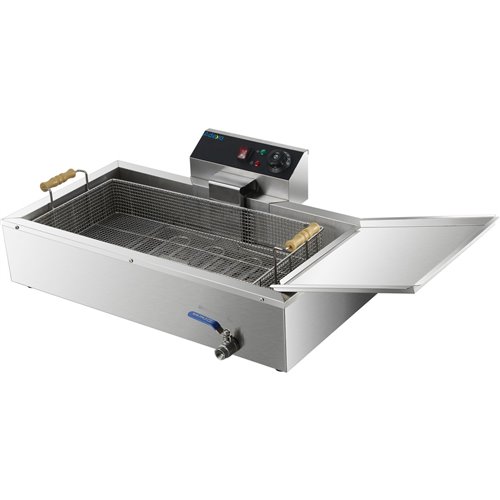 Commercial Fryer Single Electric 13 litre 3.9kW Countertop Drainage tap | Stalwart DA-EF13L