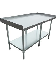 Commercial Equipment Stand / Low Height Table Stainless Steel Bottom shelf 3 Side Upstand 1800x600x600mm | Stalwart DA-EES2472