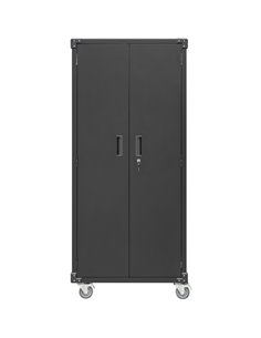 Commercial Storage Cabinet with wheels Black 800x420x1820mm | Stalwart DA-DL10