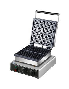 Commercial Waffle maker Mini Squares 2.2kW 4 Waffles | Stalwart DA-HX2206