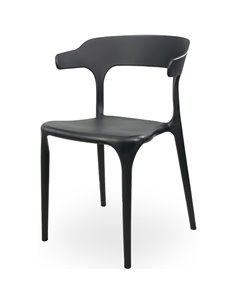 Bistro Dining Chair Plastic Black Indoors &amp Outdoors | Stalwart DA-HYPP04