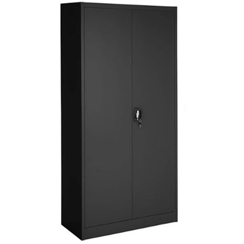 Commercial Black Steel Cabinet 2 Doors 900x400x1850mm | Stalwart DA-MYOC06