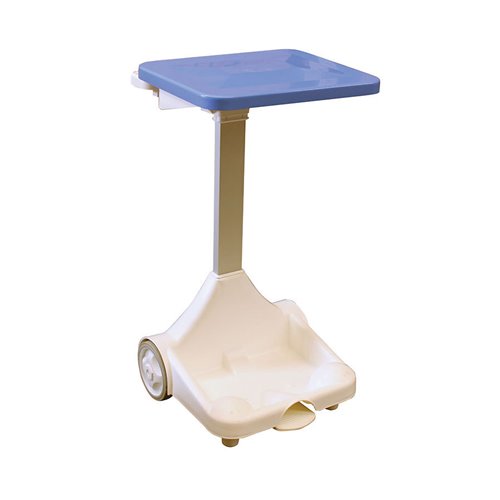 Plastic Sack Holder With Wheels Blue Lid