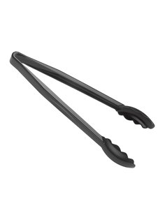 Scalloped Tongs Black Polycarbonate 30.5cm