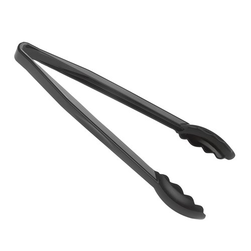 Scalloped Tongs Black Polycarbonate 30.5cm