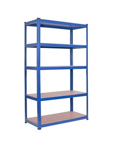 Commercial Heavy Duty Shelving Unit Painted steel Blue 5 Shelves 875kg Loading Capacity 700x300x1500mm | Stalwart DA-SG17515CB