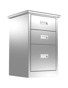 Commercial Stainless Steel Drawer Cabinet 3 Drawers 400x400x750mm | Stalwart DA-MBSS201H753DWC