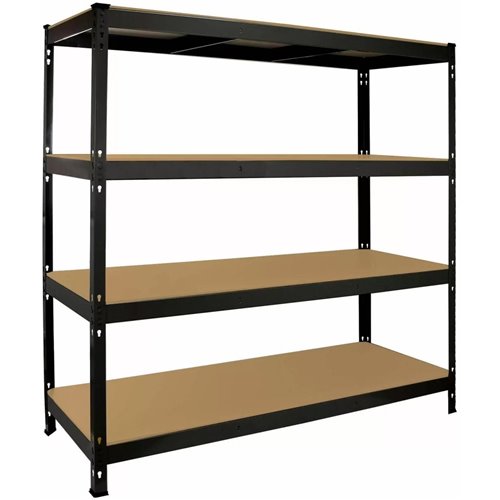 Commercial Black Heavy Duty Shelving Unit 4 Shelves 1200kg Loading Capacity 1600x600x1800mm | Stalwart DA-SP600CBLACK