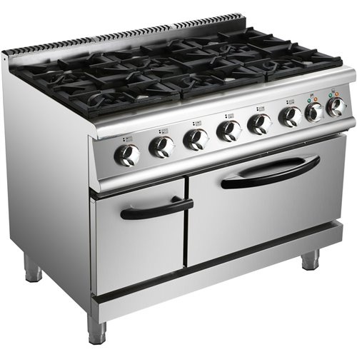 Professional Gas range 6 burners 45kW Electric Oven 5.8kW 700mm Depth | Stalwart DA-ADX776A