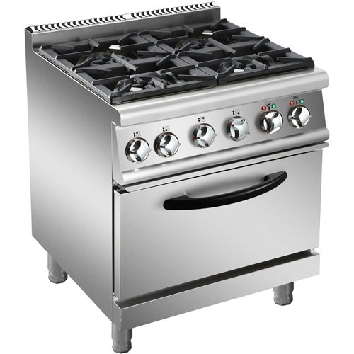 Professional Gas range 4 burners 30kW Electric oven 5.8kW 700mm Depth | Stalwart DA-ADX705A