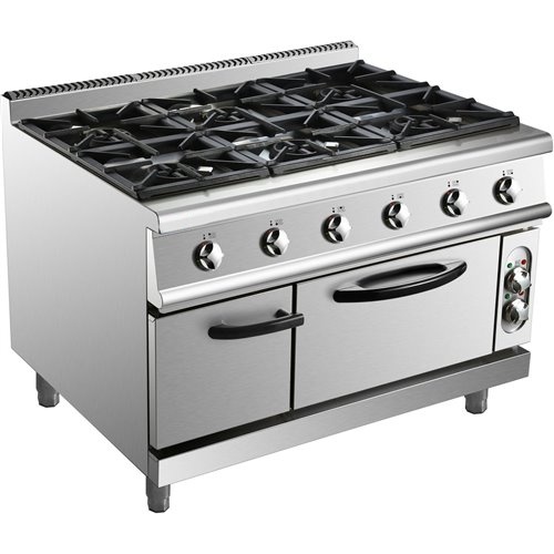 Professional Gas range 6 burners 36kW Electric oven 5.8kW 900mm Depth | Stalwart DA-ADX996ZA