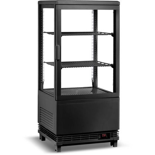 Countertop Display Fridge 58 litres 2 shelves Black 1 flat door | Stalwart DA-CL58B