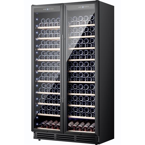 Commercial Dual Zone Double Door Wine Fridge 218 bottles 710L Black | Stalwart DA-YC710B