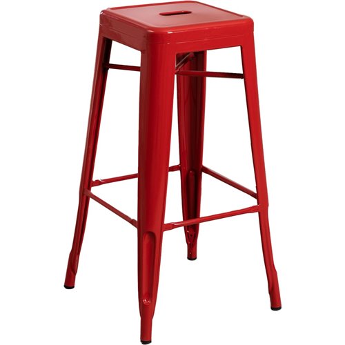 High Bar stool Steel Red Indoors | Stalwart DA-WW165RED