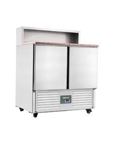 221037 - 2 Door Refrigerated Salad Prep Counter with Granite Worktop - 215L (PS900)