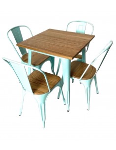 Blue Metal Table & Chair...