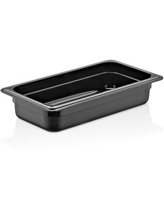 Polycarbonate Gastronorm Pan GN1/3 Depth 65mm Black 2 litres | Stalwart DA-GNP1365B