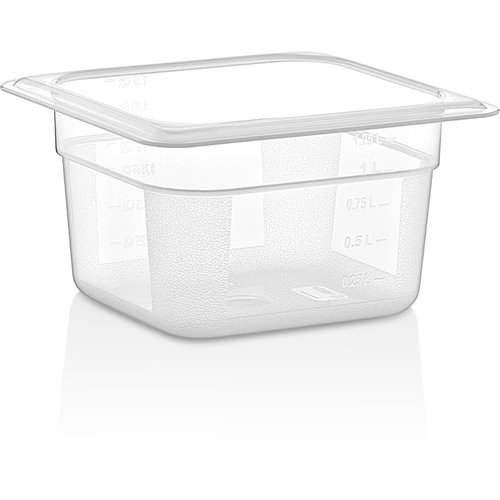 Polypropylene Gastronorm Pan GN1/6 Depth 100mm Clear 1.25 litres | Stalwart DA-GNPP16100