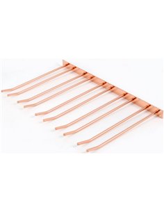 Wine Glass Rack Copper Wall mounted Length 300mm 15 wine glasses | Stalwart DA-WGA58500300C